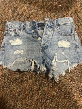 Aeropostale Light Blue Distressed Ripped Denim Shorts